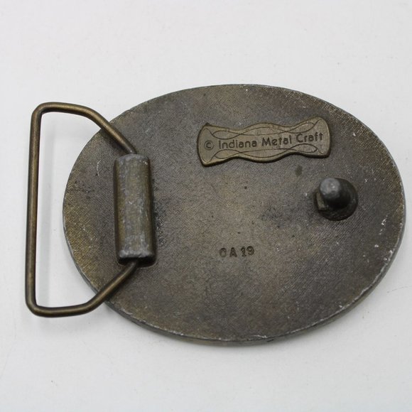 1957 Chevy Chevrolet Corvette Indiana Metal Craft Solid Brass Belt Buckle Vtg - Picture 3 of 9